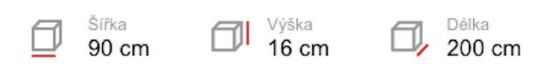Infografika rozměrů produktu