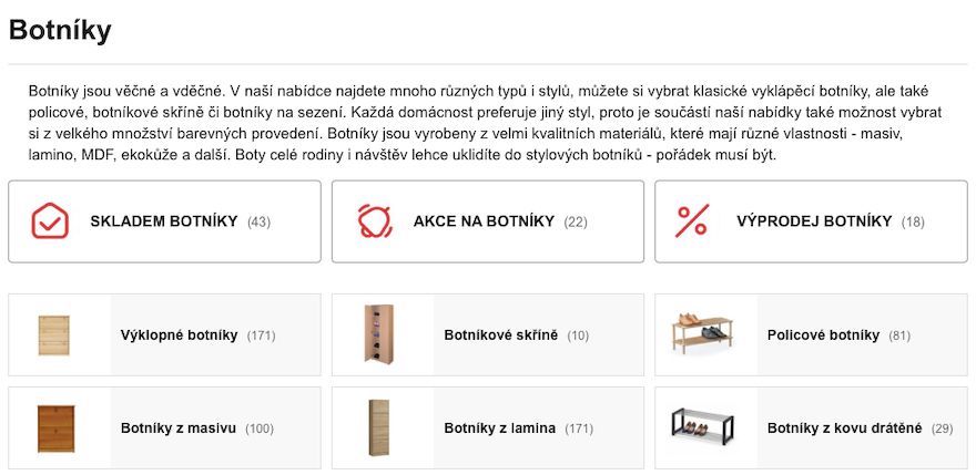 Základní produktové kategorie