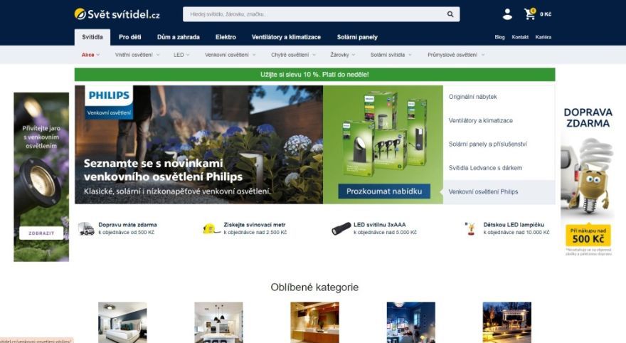 Světsvítidel.cz jako 9. nejrychlejší e-shop