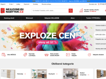 Kompletní redesign eshopu Nejlevnějšínábytek.cz, kde jsou nyní zákazníci jako doma